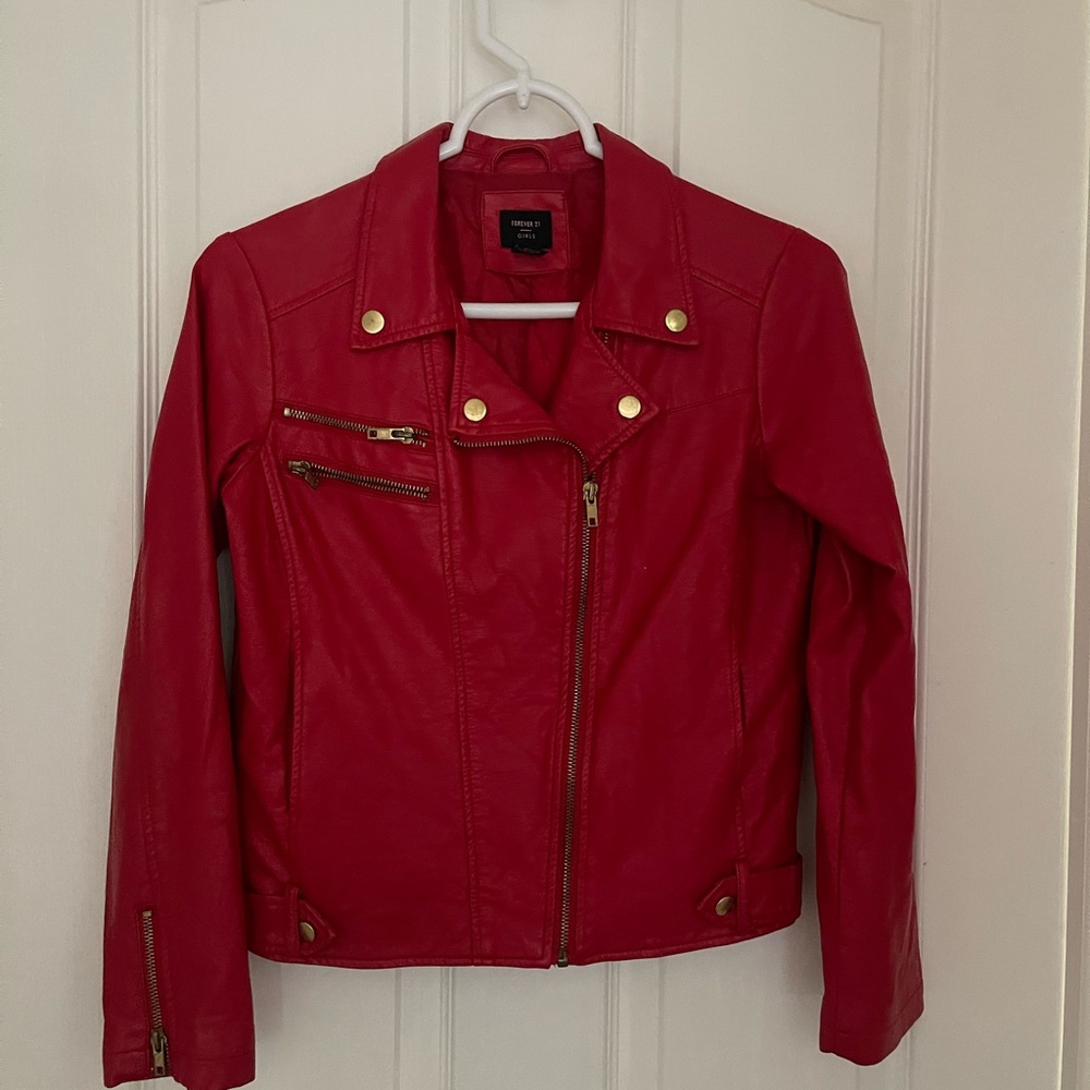 Girls Forever 21 Faux Leather Jacket. Only worn twice. Size 13/14